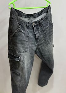 Stylish Grey Cargo Jeans
