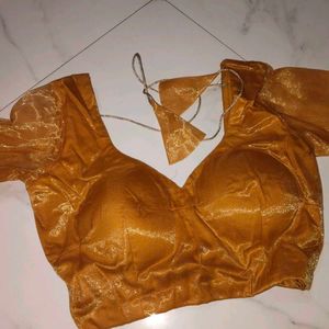 Elegant Gold Sheer Sleeve Blouse