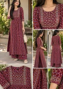 Maroon Bandhni Kurti
