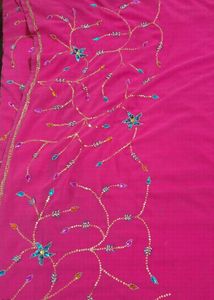 Beautifully Embellished Pink Saree