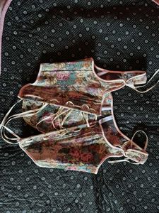 Floral Print Vintage Style corset