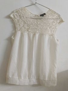 Korean White Blousson Top