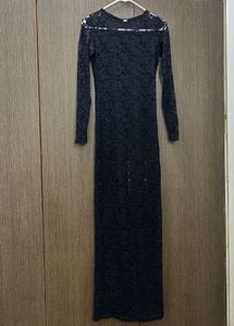 Elegant Black Lace Maxi Dress