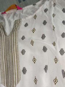 White Printed Kurta
