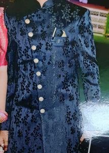 Men's Blue Floral Jodhpuri set