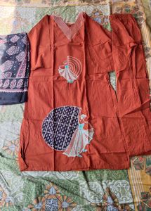 Orange Kurta Set with Dupatta