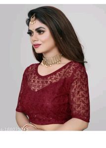 Maroon Net Blouse