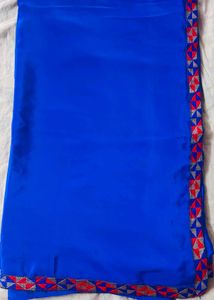 Royal Blue Embroidered Saree