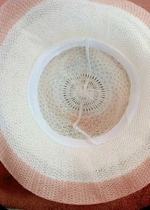 Woven Sun Hat with Polka Dot Bow