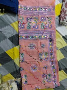 Embroidered Dupatta with Mirror Work
