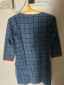 Blue Geometric Print Kurta