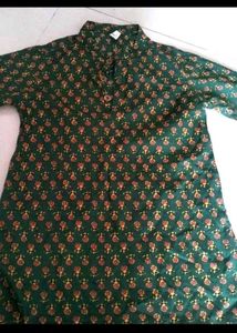 Cute Green Floral Print Dress(2-3 years)