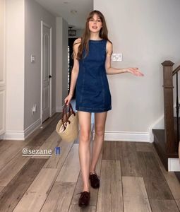 Denim A-Line Mini Dress