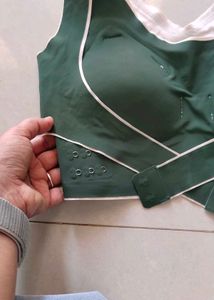 Stylish Green Front Support Bra