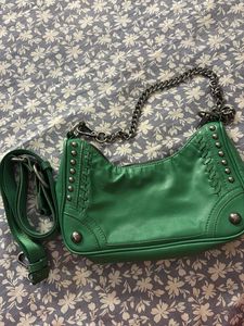Green Studded Shoulder Bag