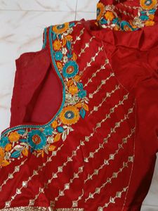 Computer Work Red Blouse FullWork
