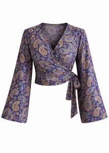 Bohemian Paisley Wrap Blouse