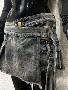 Y2K Ring Detail Top+ Acid Wash Denim Skirt ⭐️