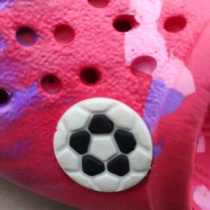 Kids Pink Clogs with Soccer Charm