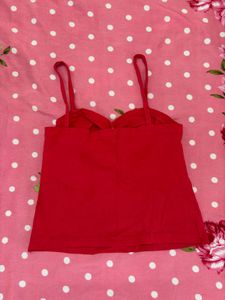 Red Ruched Cami Top