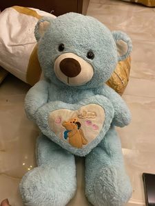 Adorable Light Blue Teddy Bear with Heart