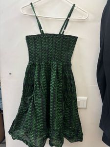 Dark Green Smock Dress