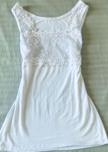 Blue Lace Trim Camisole Top