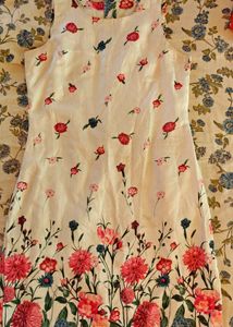 White Floral Sleeveless Mini Dress
