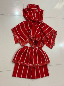 Red Striped Girls Outfit