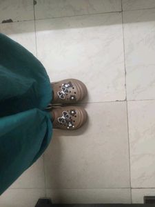 Cute Brown Clogs with Bear Charms