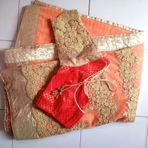 New Heavy Party Wear Wedding Saree With Blouse
