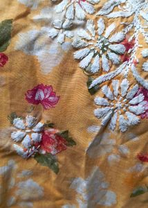 Yellow Floral Kurta with Blue Palazzo