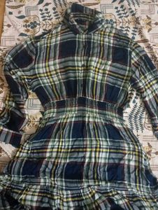 Plaid Button-Down Shirtdress