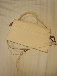 Cream Textured Crossbody Bag