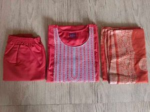 Elegant Orange Kurta Set with Dupatta
