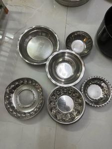 Set of Stainless Steel Bowls & Plates