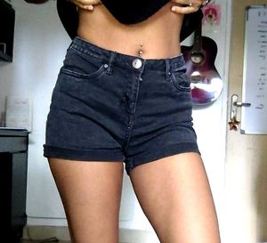 Black Denim Shorts