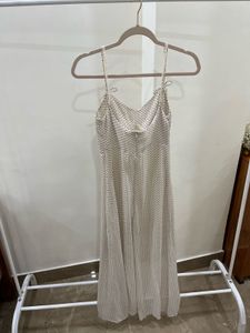 Off White Chic Polka Dot Maxi Dress
