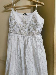 Elegant Embroidered White Dress