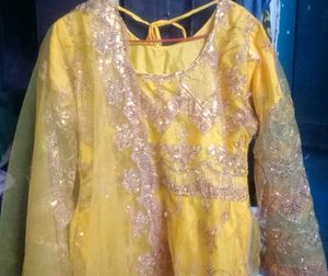 Yellow Ethnic garara Firock With Dupatta