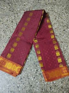 Price dropped Maroon Silk Saree with Gold Border