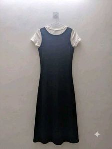 Button-Up Midi Dress with T-Shirt