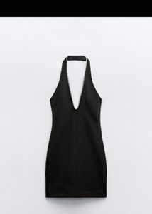 Zara Chic Black Halter Neck Dress
