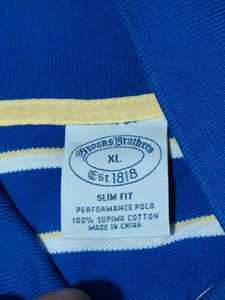 New Brooks brothers Blue &amp; White Striped Polo Shir