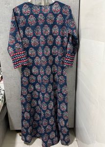 Blue Printed Anarkali Kurta