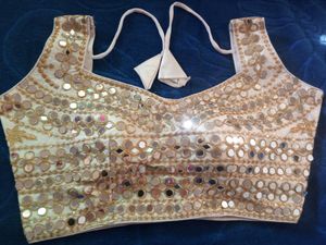 New  Mirrors Blouse ( Off-White) for Party wear
