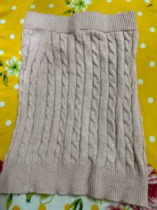 Pink Cable Knit Cropped Sweater &amp; skirt