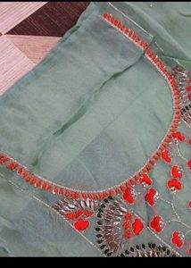 unstitched Elegant Embroidered Kurta Set