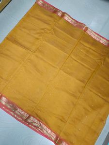 Pure Gadwal Silk Zari Woven Saree💛🧡