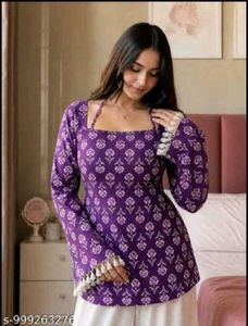 Stylish Purple Printed Kurta
